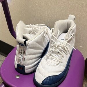 Kids White and Blue Sneakers